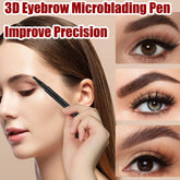 2PCS 3D Waterproof Microblading Eyebrow Pencil Contouring Pen, Upgraded 4 Micro-Fork Tipped Magic Eyebrow Pencil, 2024 New Eyebrow Microblading Pen (02 Dark Brown)
